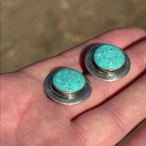 DTR china turquoise 925 sterling silver post earrings